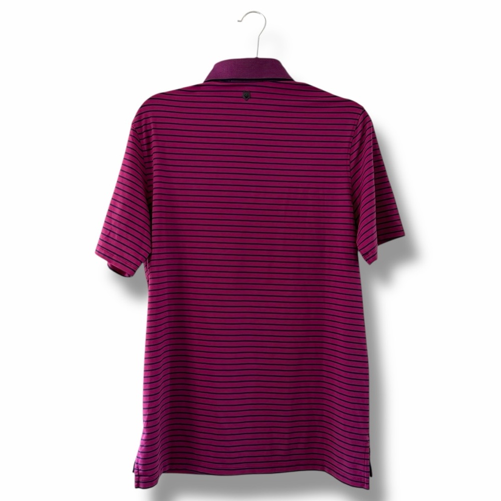 Greyson Men's Magenta & Blue Striped Saranac Performance Polo Shirt Golf Medium - Picture 5 of 8